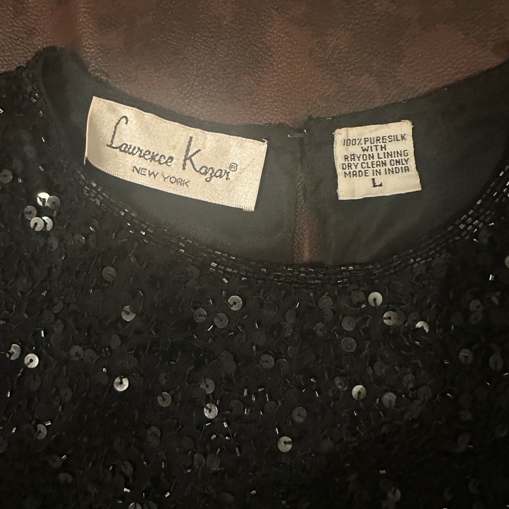 Laurence Kazar Black Sequin Blouse - Picture 4 of 8